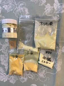 釉薬⑥ ゆうやく　七宝焼材料　中古品　使用途中　計約180g(瓶と袋のケースを含む重さ)