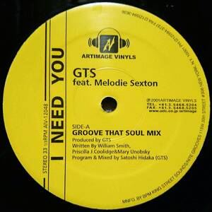 【12's House】GTS feat.Melodie Sexton「I Need You / I Still Believe」JPN盤 シュリンク付！ 