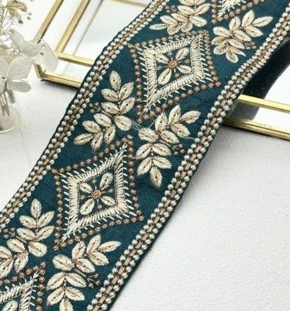 4月22日まで　インド刺繍リボン　1m 幅75mm a76 まとめ買大歓迎