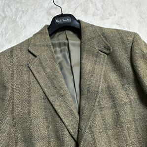 【未使用級】J.PRESS ジェイプレス HarrisTweed ハリスツイード テーラードジャケット ミックスツイード くるみボタン エルボーパッチ AB6の画像4