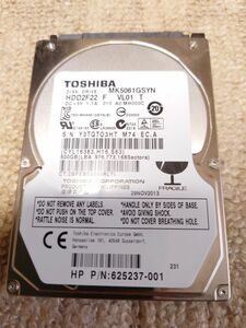 TOSHIBA　2.5インチHDD500GB