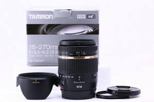 【特上】タムロン TAMRON 18-270mm F3.5-6.3 Di II VC PZD CANON キヤノン #12185