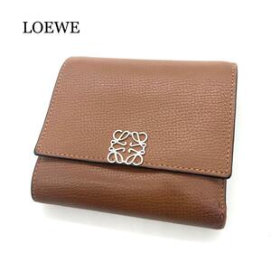 【極美品】LOEWE ロエベ バーティカル ウォレット 三つ折り財布 アナグラム