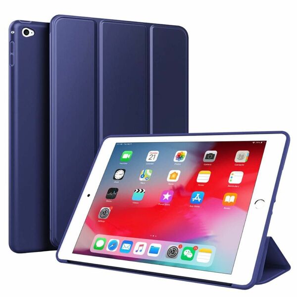 限定品 iPad Mini4超薄型超軽量ソフトカバー ネービーブルー