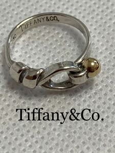 TIFFANY＆Co ティファニー ラブノット SV925×K18 750 18金 リング 指輪 アクセサリー 約8号　35