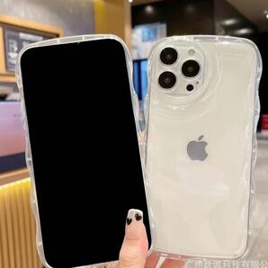 iPhone13 クリアケース 透明 シェイカー プリ アイフォン スマホ カバー ケース 波形 シャカシャカ ウェーブ スマホケース クリアの画像5