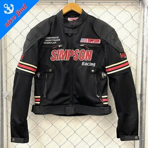 ◆シンプソン SIMPSON◆2WAY ライダースジャケット バイクウエア メッシュジャケット ブラック メンズ レディース サイズS シングル