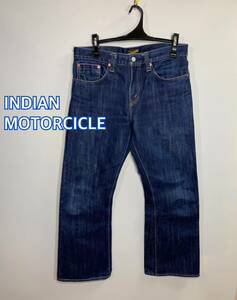 ■INDIAN MOTORCICLE.インディアンモーターサイクルCORDURA vintage ヘアオンハイドジーンズ: W32☆TS-240