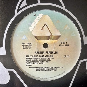 【Disco 12】Aretha Franklin / Get It Right 