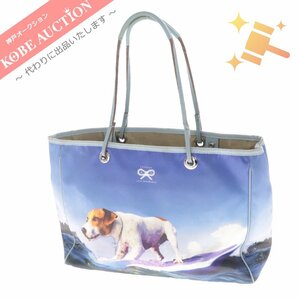 # Anya Hindmarch большая сумка ручная сумочка собака принт портфель женский оттенок голубого 