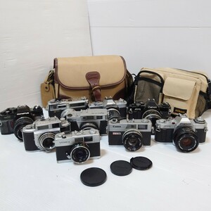 HH）１円スタート　ジャンクカメラまとめ売り　金属　機械 フィルムカメラ Canon OLYMPUS MINOLTA　YASHICA　光学　大量セット