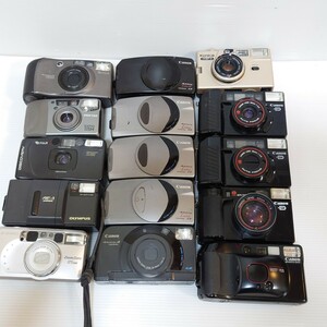 yo1)1 jpy ~ Junk camera set sale OLYMPUS Canon PENTAX compact film camera optics FUJIFILM large amount set 