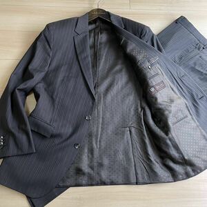 超希少サイズ◇最高級super150's『HUGO BOSS/ヒューゴボス』BOSS SELECTIONライン “デルフィノ生地“裏地総柄 ST スーツ(54/2XL相当)