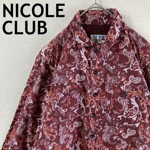 N3 NICOLE CLUB ペイズリー柄シャツ　長袖　コットンMメンズ 古着