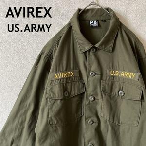 V2 アヴィレックス　ミリタリーシャツ　長袖　US.ARMY Ｌメンズ