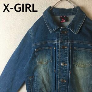 G2 X-girl Denim jacket outer size 2 M lady's degree easy 