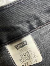 奇跡のサイズ USA製リーバイス 先染めブラックデニムパンツW38L30 ジーンズ アメリカ製 Levi 's ヴィンテージ 黒_画像6