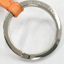 美品 HERMES エルメス カルメン バッグチャーム キーホルダー キーリング オレンジ レザー フリンジ 正規品 R阿0208☆_画像6