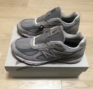 新品未使用 サイズ28cm / US10 D New Balance / ニューバランス Made in USA 990 v4 GR4 U990GR4 GRAY USA製 スニーカー グレー 