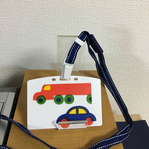 名札ケース　デコパージュ 車