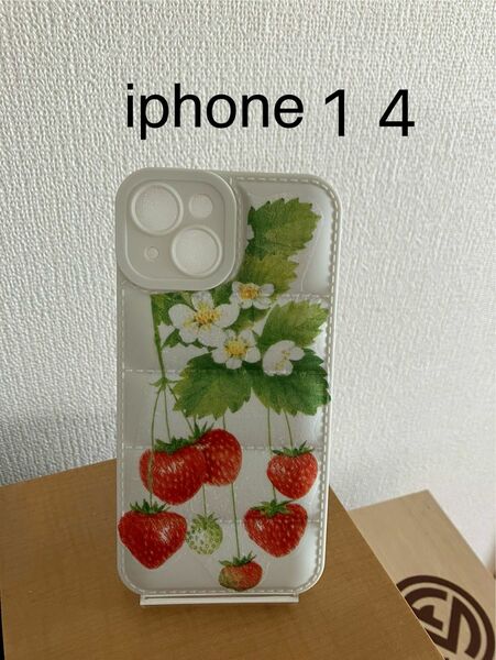  iphone 14ケース デコパージュ いちご