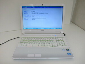 FUJITSU●富士通●AH55/G●LIFEBOOK●CORE i7●FMVA55GWG●HDDなし●BIOS確認済●15.6型●アーバンホワイト●本体のみ●ブルーレイ