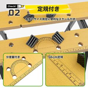 万能作業台 ワークベンチ 折りたたみ 作業台 スチール ワークベンチ バイス 固定 可動 天板 テーブル スケール 分度器 万能 DIY の画像3