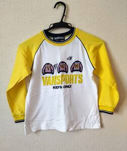 新学期応援　VANSPORTS Tシャツ　ホワイト×イエロー　120cm