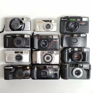 【通電・清掃OK】Canon , Olympus Fuji , Konica , 現場監督 , Nikon 他 コンパクトフィルム 12点セット まとめ ●ジャンク品 [9011VMC]