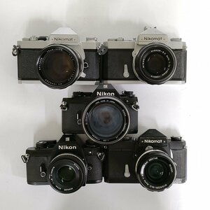 Nikon Nikomat FT2 , FT , EM + レンズ 2.8/24 , 1.4/50 , 2.8/135 他 MF 一眼レフ 5点セット まとめ ●ジャンク品 [8601TMC]