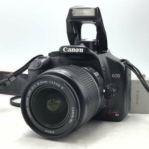 カメラ Canon EOS Kiss X2 / EF-S 18-55mm f3.5-5.6 IS デジタル一眼レフ セット品 ジャンク品 [1603HJ]