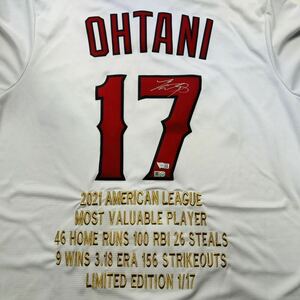 【シリアルNo1】世界17枚限定 大谷翔平 直筆サイン ユニフォーム 2021年MVP LA エンゼルス MLB Fanatics ホログラム付 ドジャース NIKE製