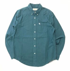  impact price![. road model!][Abercrombie &Fitch Abercrombie & Fitch ] long sleeve button down shirt [ size L] green embroidery N-i91