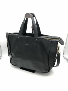 衝撃プライス！【大人シンプルモデル！】【FURLA フルラ】上質レザー 2way トートバッグ/ショルダーバック/ブラック/N-G18