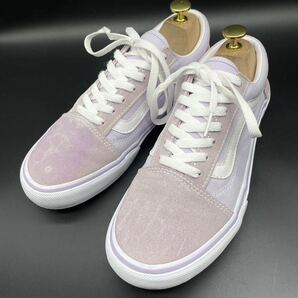 衝撃プライス！【末永く愛される王道モデル！】シンプルな1足！【VANS オールドスクール】上質スニーカー/淡いパープル白/jp25.5cmの画像2