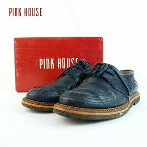 PINK HOUSE Pink House LL 24.0~24.5 Loafer round tu leather navy blue navy box attaching /NC52