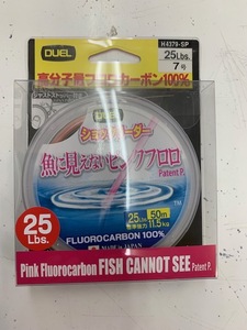 DUEL 　ショックリーダー　魚に見えないピンクフロロ　H4379-SP　25Lbs　7号(50m)　新品