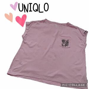 ⑩8【UNIQLO】ユニクロ　ピンク　コラボ　キースヘリング　Tシャツ