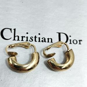 1 jpy [ popular ]Christian Dior 1420-6 Christian Dior iya ring earrings Gold pair Vintage accessory 