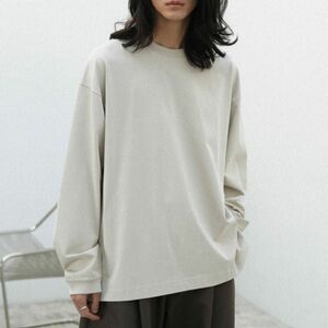 WYM EXTRA FINE COTTON SIDESLIT BASIC L/S (Mサイズ/ライトグレー)