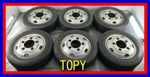 ■中古タイヤホイール■　TOPY 16インチ 5.5J +113 5H 203.2 BRIDGESTONE R205 195/65R16 106/104L LT いすず系 トラック 送料無料 K208