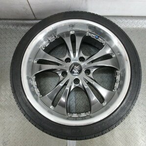 ■中古タイヤホイール■ Lehrmeister アルミホイール 18インチ 7.5J +38 5H 114.3 NANKANG AS-1 225/40R18 92H XL M+S 激安 送料無料 K207の画像7