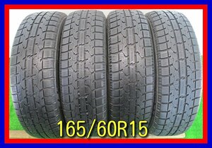 ■中古タイヤ■　165/60R15 77Q TOYO OBSERVE GARIT GIZ ハスラー クロカン等 15インチ 冬タイヤ スタッドレス 激安 送料無料 B499