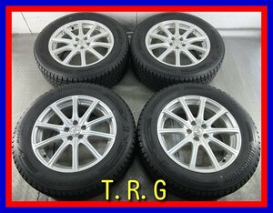 ■中古タイヤホイール■　T.R.G アルミホイール 7J +50 5H 100 BRIDGESTONE DM-V3 225/60R17 99Q M+S フォレスター 激安 送料無料 K198