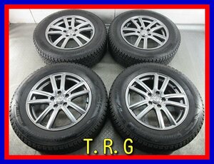 ■中古タイヤホイール■　T.R.G アルミホイール 17インチ 7J +50 5H 114.3 BRIDGESTONE DM-V3 4WD 225/65R17 102Q 激安 送料無料 K201