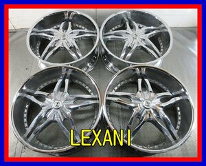 ■中古ホイール■　LEXANI 24インチ 9.5J +21 5H マルチ 114.3 120 クローム ラグジー 大径 ハイライザー ブランド 激安 送料無料 D485