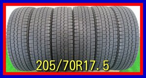 ■中古タイヤ■　205/70R17.5 115/113L LT DUNLOP WINTERMAXX LT03 トラック等 冬タイヤ スタッドレス 6本セット 激安 送料無料 B504