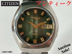 【可動品】 CITIZEN シチズン セブンスター 4-771150-K 腕時計 V2 26石 グリーン文字盤 自動巻き アンティーク　