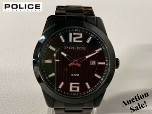 【可動品】POLICE ポリス 腕時計 黒文字盤色 クオーツ メンズ