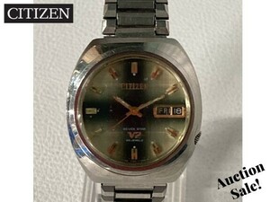 【ジャンク品】CITIZEN シチズン セブンスター V2 26石 文字盤 色 グリーン 腕時計 4-770889TA ヴィンテージ